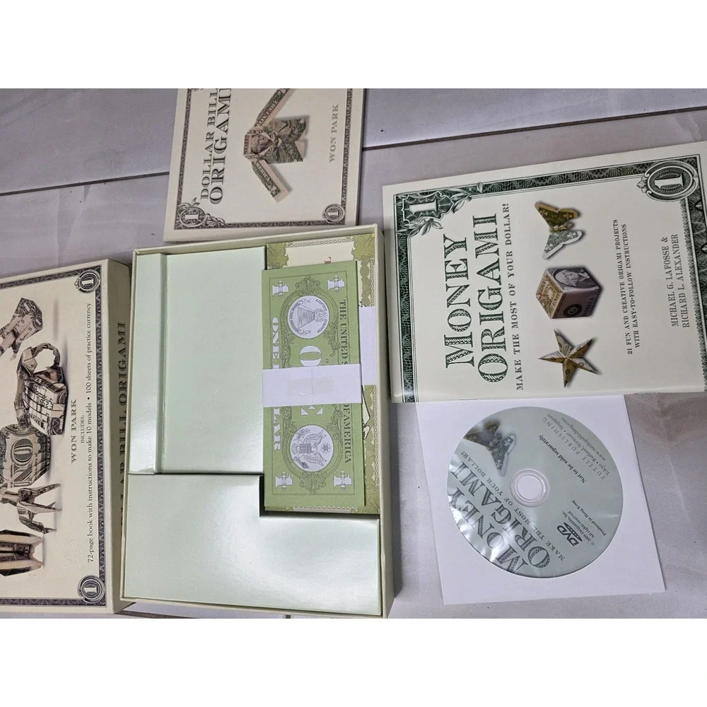 Dollar Bill Origami Kit Won Park 100 Practice Sheets & Money Origami DVD Book G3